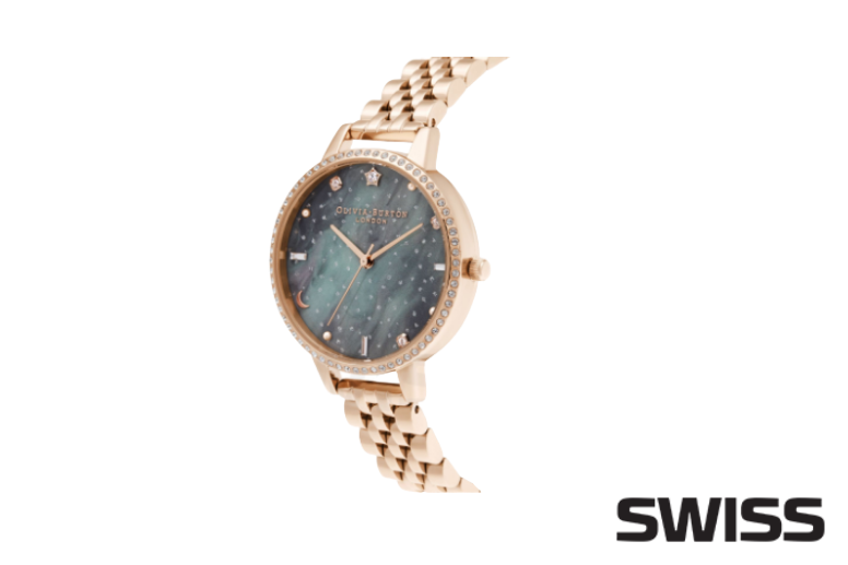 Olivia Burton OB16GD66 zegarek z gwiazdkami na tarczy