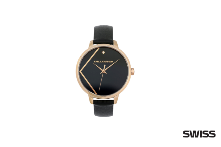 minimalistyczny czarny zegarek karl lagerfeld